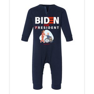 Biden For Resident Funny Trump 2020 President Infant Fleece One Piece