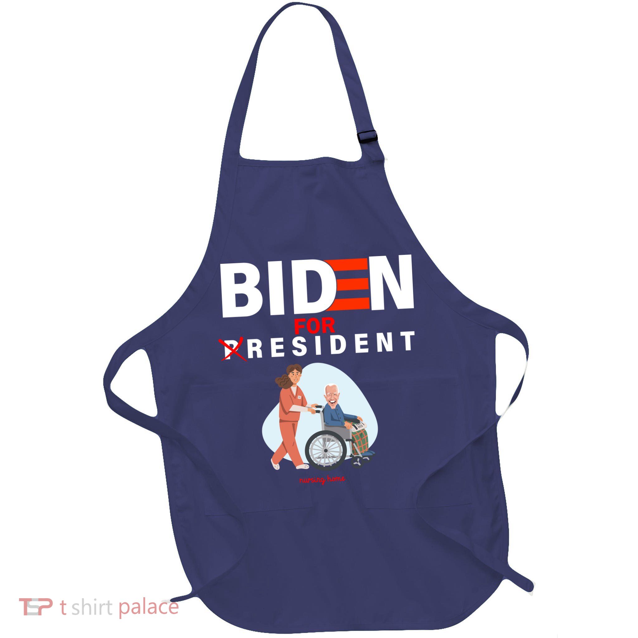 Biden For Resident Funny Trump 2020 President Full-Length Apron With Pockets
