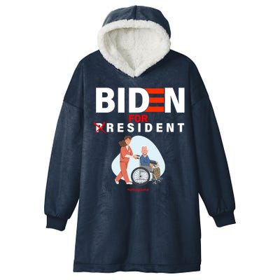 Biden For Resident Funny Trump 2020 President Hooded Wearable Blanket