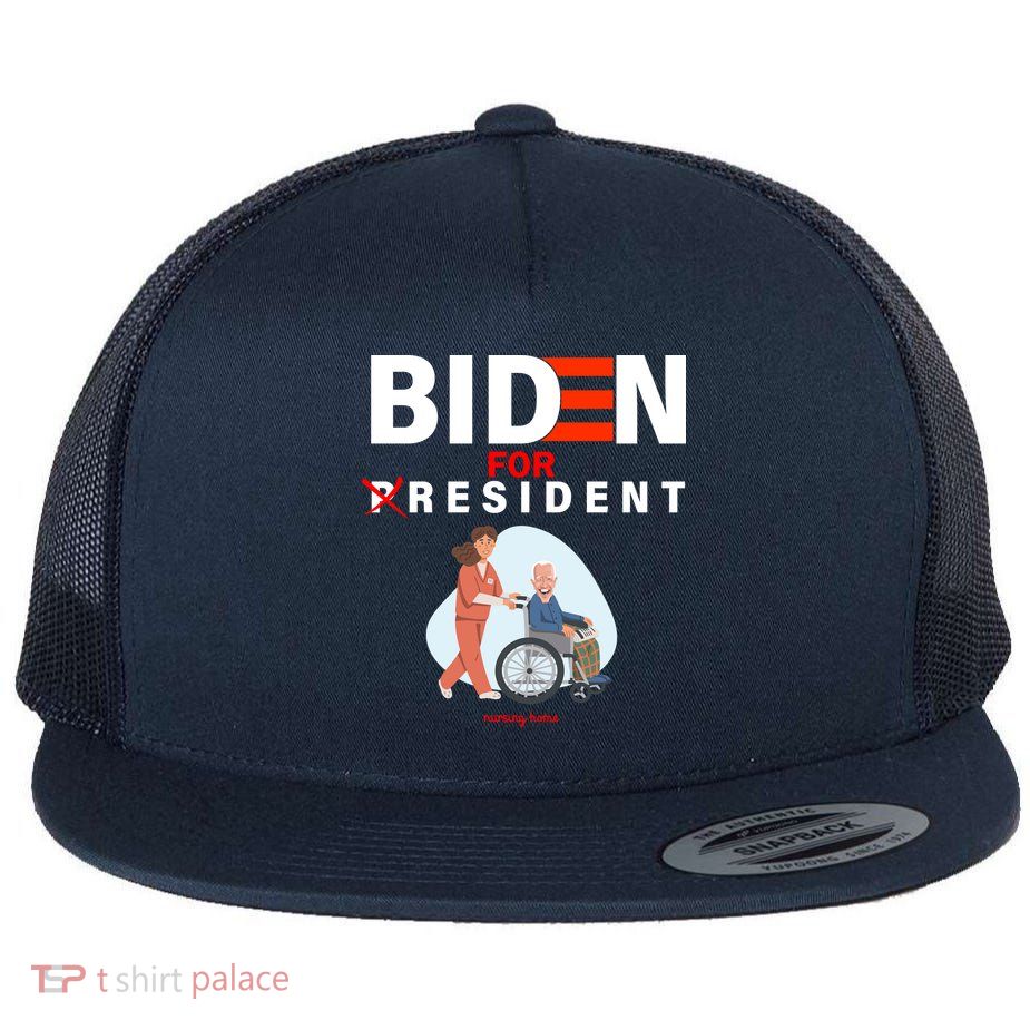 Biden For Resident Funny Trump 2020 President Flat Bill Trucker Hat