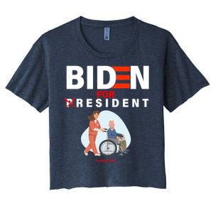 Biden For Resident Funny Trump 2020 President Women's Crop Top Tee