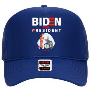 Biden For Resident Funny Trump 2020 President High Crown Mesh Back Trucker Hat