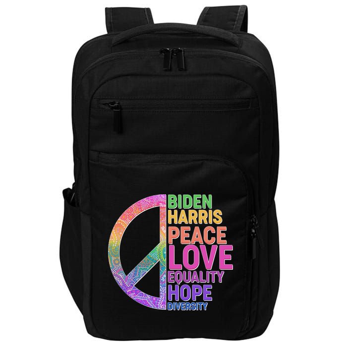 Biden Harris Peace Love Equality Hope Diversity  Impact Tech Backpack