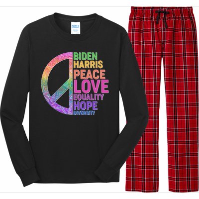 Biden Harris Peace Love Equality Hope Diversity  Long Sleeve Pajama Set