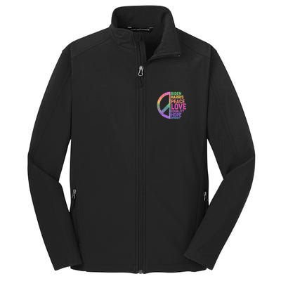 Biden Harris Peace Love Equality Hope Diversity  Core Soft Shell Jacket