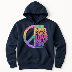 Biden Harris Peace Love Equality Hope Diversity  Hoodie