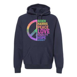 Biden Harris Peace Love Equality Hope Diversity  Premium Hoodie