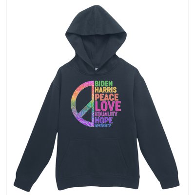 Biden Harris Peace Love Equality Hope Diversity  Urban Pullover Hoodie