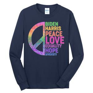 Biden Harris Peace Love Equality Hope Diversity  Tall Long Sleeve T-Shirt