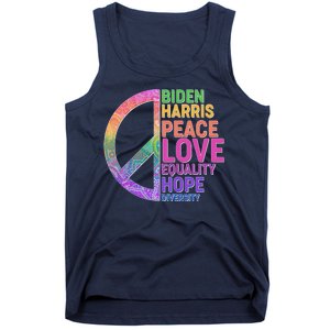 Biden Harris Peace Love Equality Hope Diversity  Tank Top