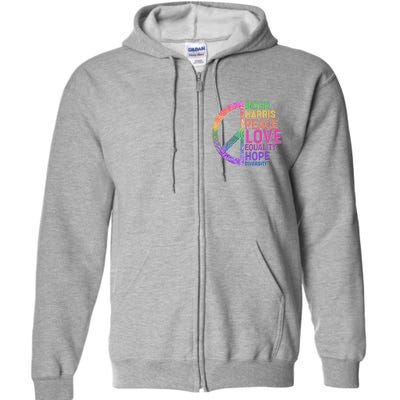 Biden Harris Peace Love Equality Hope Diversity  Full Zip Hoodie