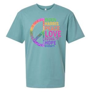 Biden Harris Peace Love Equality Hope Diversity  Sueded Cloud Jersey T-Shirt