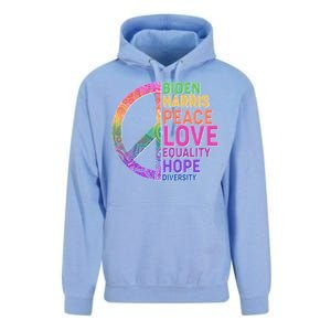 Biden Harris Peace Love Equality Hope Diversity  Unisex Surf Hoodie