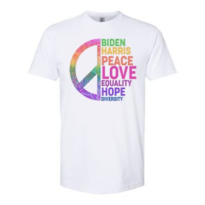 Biden Harris Peace Love Equality Hope Diversity  Softstyle® CVC T-Shirt