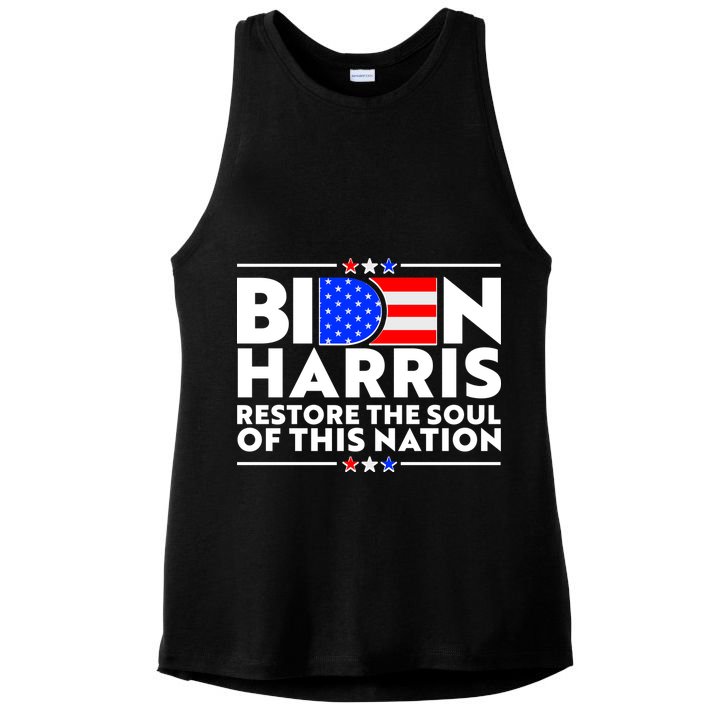 Biden Harris Restore The Soul Of This Nation Ladies PosiCharge Tri-Blend Wicking Tank