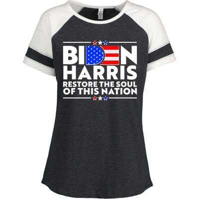 Biden Harris Restore The Soul Of This Nation Enza Ladies Jersey Colorblock Tee