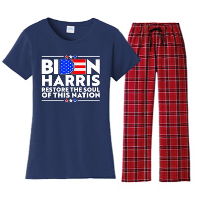 Biden Harris Restore The Soul Of This Nation Women's Flannel Pajama Set