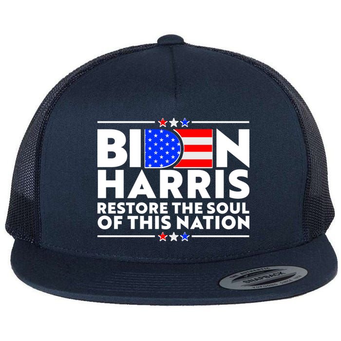 Biden Harris Restore The Soul Of This Nation Flat Bill Trucker Hat