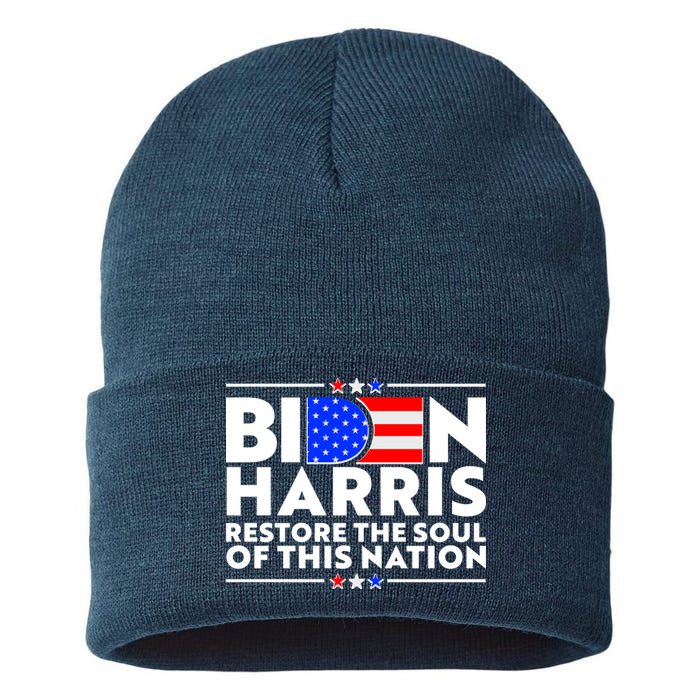 Biden Harris Restore The Soul Of This Nation Sustainable Knit Beanie