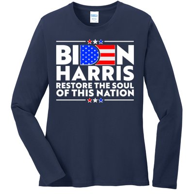 Biden Harris Restore The Soul Of This Nation Ladies Long Sleeve Shirt