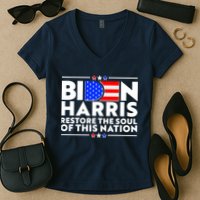 Biden Harris Restore The Soul Of This Nation Women's V-Neck T-Shirt
