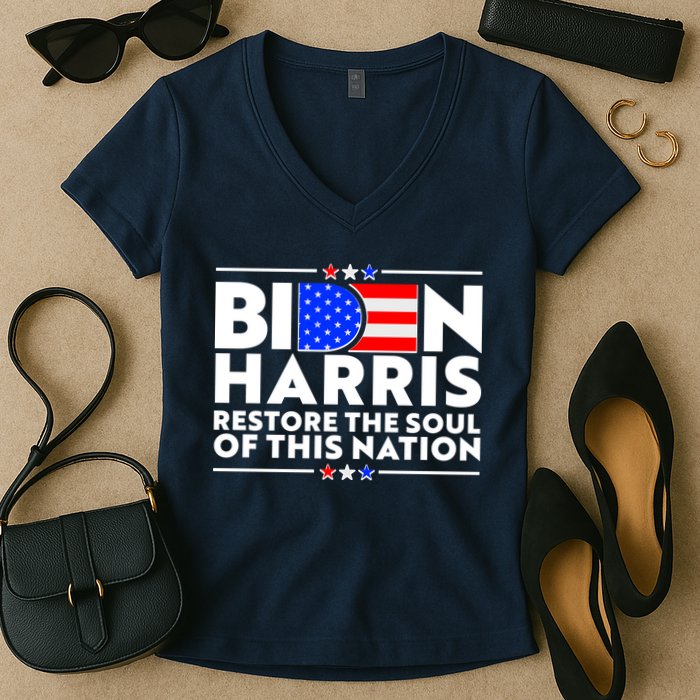 Biden Harris Restore The Soul Of This Nation Women's V-Neck T-Shirt