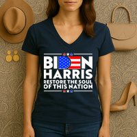 Biden Harris Restore The Soul Of This Nation Women's V-Neck T-Shirt
