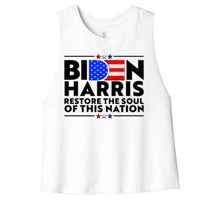 Biden Harris Restore The Soul Of This Nation Women's Racerback Cropped Tank