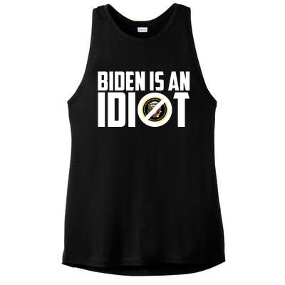 Biden Is An Idiot  Ladies PosiCharge Tri-Blend Wicking Tank