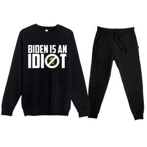 Biden Is An Idiot  Premium Crewneck Sweatsuit Set