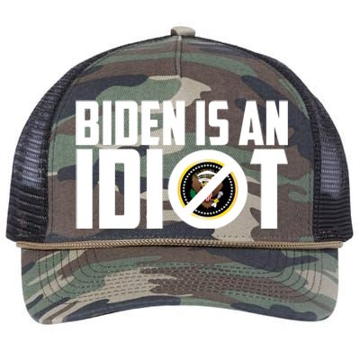 Biden Is An Idiot  Retro Rope Trucker Hat Cap