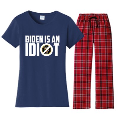 Biden Is An Idiot  Women's Flannel Pajama Set