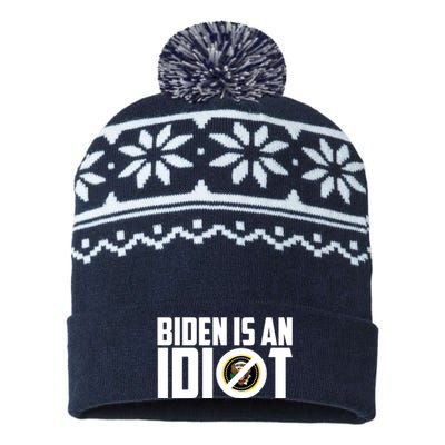 Biden Is An Idiot  USA-Made Snowflake Beanie