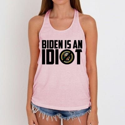 Biden Is An Idiot  Women's Knotted Racerback Tank