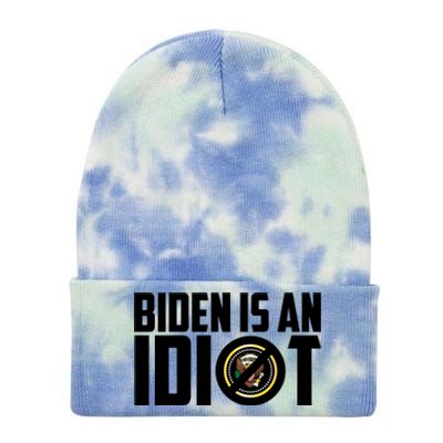 Biden Is An Idiot  Tie Dye 12in Knit Beanie