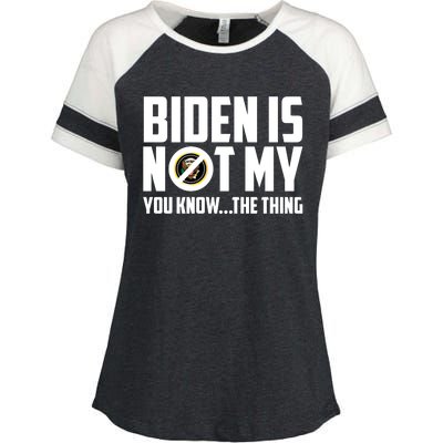 Biden Is Not My You Know The Thing Enza Ladies Jersey Colorblock Tee