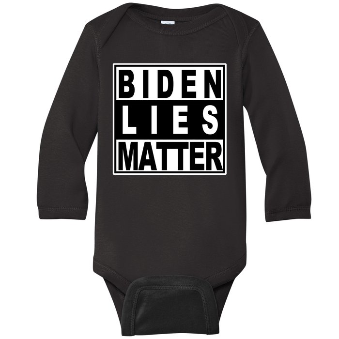 Biden Lies Matter Baby Long Sleeve Bodysuit