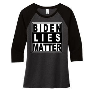 Biden Lies Matter Women's Tri-Blend 3/4-Sleeve Raglan Shirt