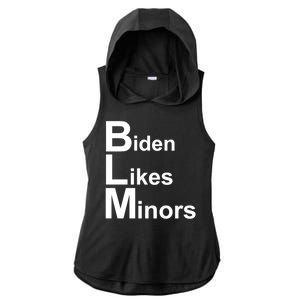 Biden Likes Minors BLM Ladies PosiCharge Tri-Blend Wicking Draft Hoodie Tank