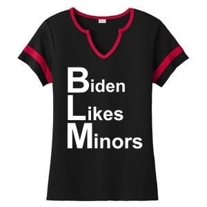 Biden Likes Minors BLM Ladies Halftime Notch Neck Tee