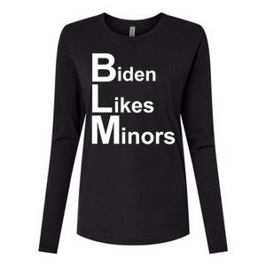 Biden Likes Minors BLM Womens Cotton Relaxed Long Sleeve T-Shirt