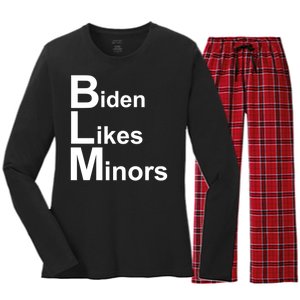 Biden Likes Minors BLM Women's Long Sleeve Flannel Pajama Set 