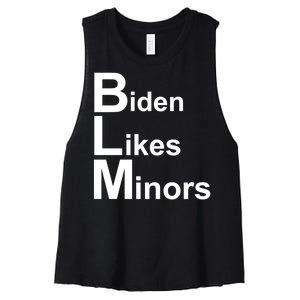 Biden Likes Minors BLM Women's Racerback Cropped Tank