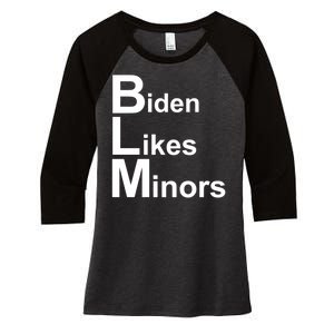 Biden Likes Minors BLM Women's Tri-Blend 3/4-Sleeve Raglan Shirt