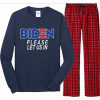 Biden Please Let Us In Long Sleeve Pajama Set