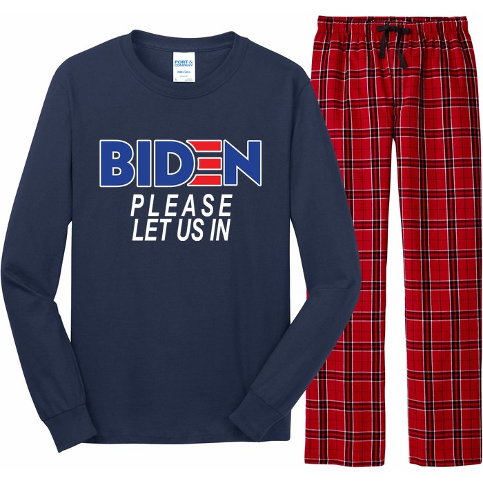 Biden Please Let Us In Long Sleeve Pajama Set