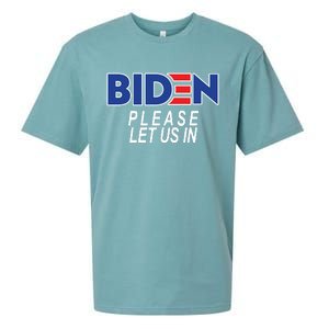 Biden Please Let Us In Sueded Cloud Jersey T-Shirt