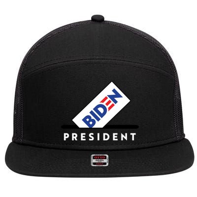 Biden President Vote For Biden 7 Panel Mesh Trucker Snapback Hat