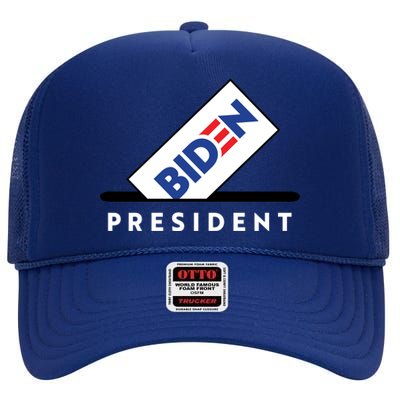 Biden President Vote For Biden High Crown Mesh Back Trucker Hat