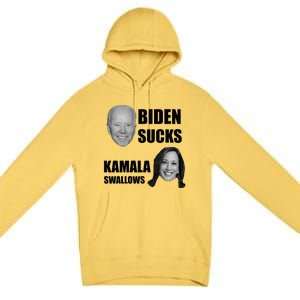 Biden Sucks Kamala Swallows Premium Pullover Hoodie